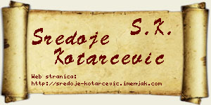 Sredoje Kotarčević vizit kartica